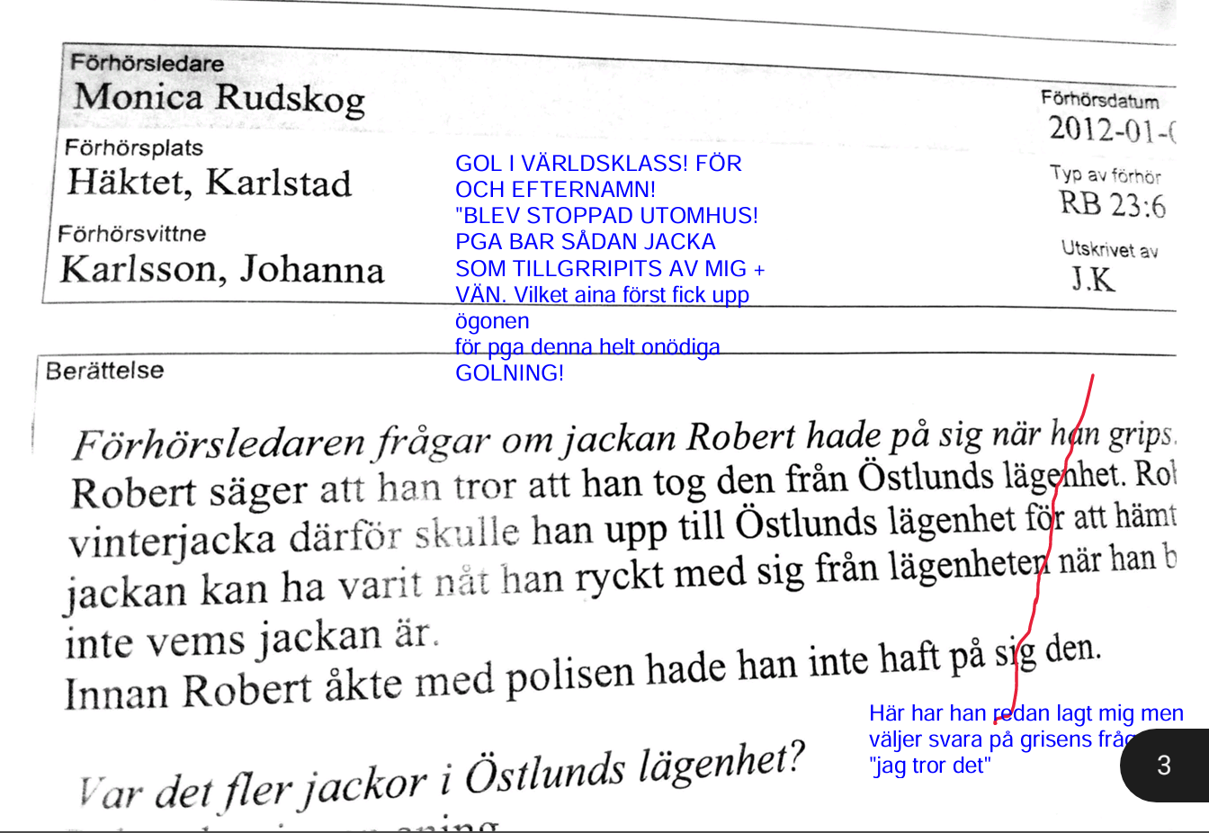 golpapper Robban Jansson född 8304-nåt @Karlstad