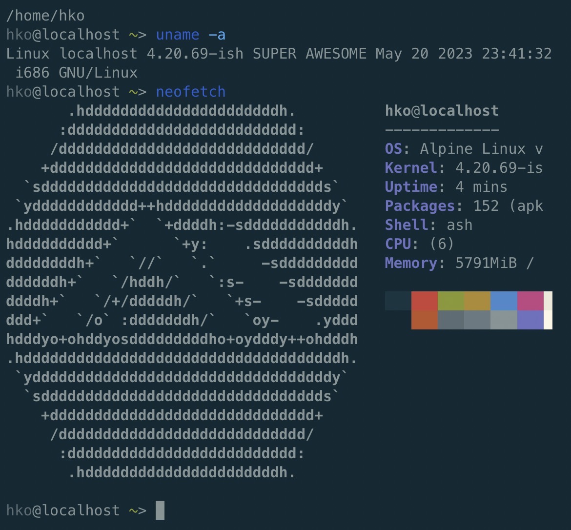 Linux shell på iPhone 14 iOS 26.1